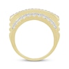Thumbnail Image 3 of Men's Baguette & Round-Cut Diamond Diagonal Ring 3 ct tw 10K Yellow Gold