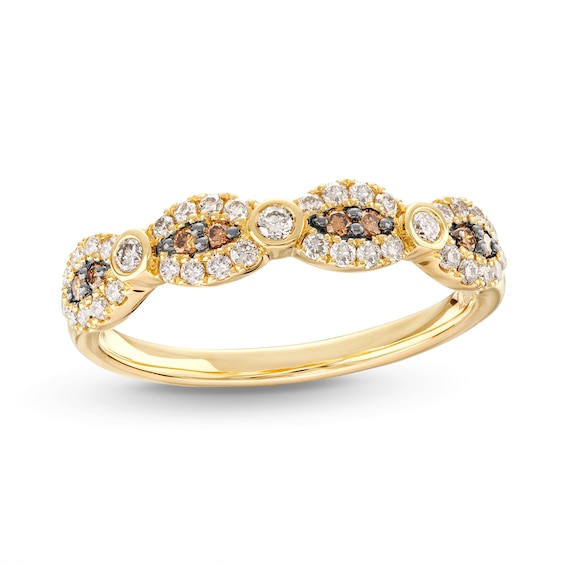 Le Vian Desert Diamonds Chocolate Waterfall Ring 3/8 ct tw 14K Honey Gold