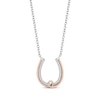 Hallmark Diamonds Horseshoe Necklace 1/15 ct tw Sterling Silver & 10K Rose Gold 18"