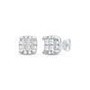 Thumbnail Image 1 of Princess-Cut Quad Diamond Stud Earrings 1/2 ct tw 10K White Gold