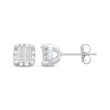 Thumbnail Image 3 of Princess-Cut Quad Diamond Stud Earrings 1/2 ct tw 10K White Gold