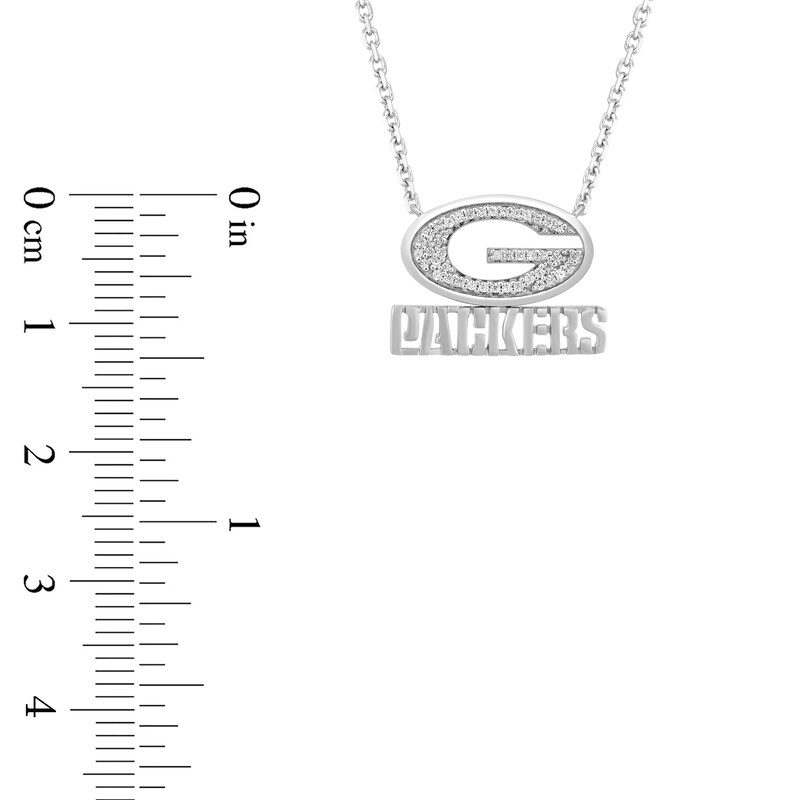 True Fans Green Bay Packers 1/10 CT. T.W. Diamond Logo Necklace in Sterling Silver