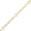 Thumbnail Image 1 of Round-Cut Diamond Hearts Paperclip Link Bracelet 3/8 ct tw 10K Yellow Gold 7”