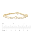 Thumbnail Image 3 of Round-Cut Diamond Hearts Paperclip Link Bracelet 3/8 ct tw 10K Yellow Gold 7”