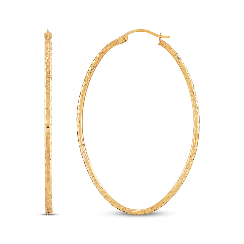 Main Image 1 of Diamond-Cut Hoop Earrings 10K Yellow Gold 50mm