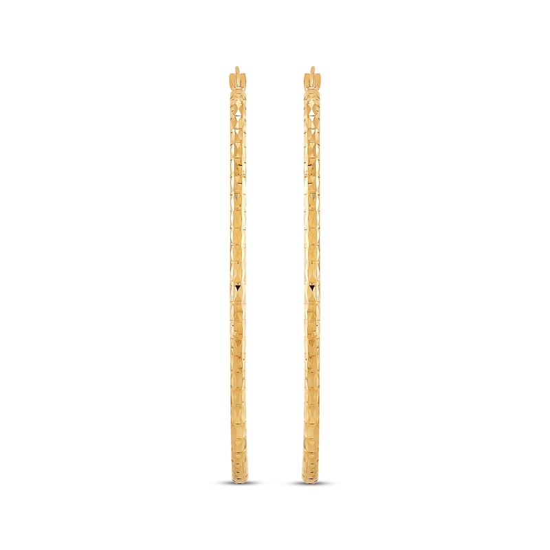 Main Image 2 of Diamond-Cut Hoop Earrings 10K Yellow Gold 50mm