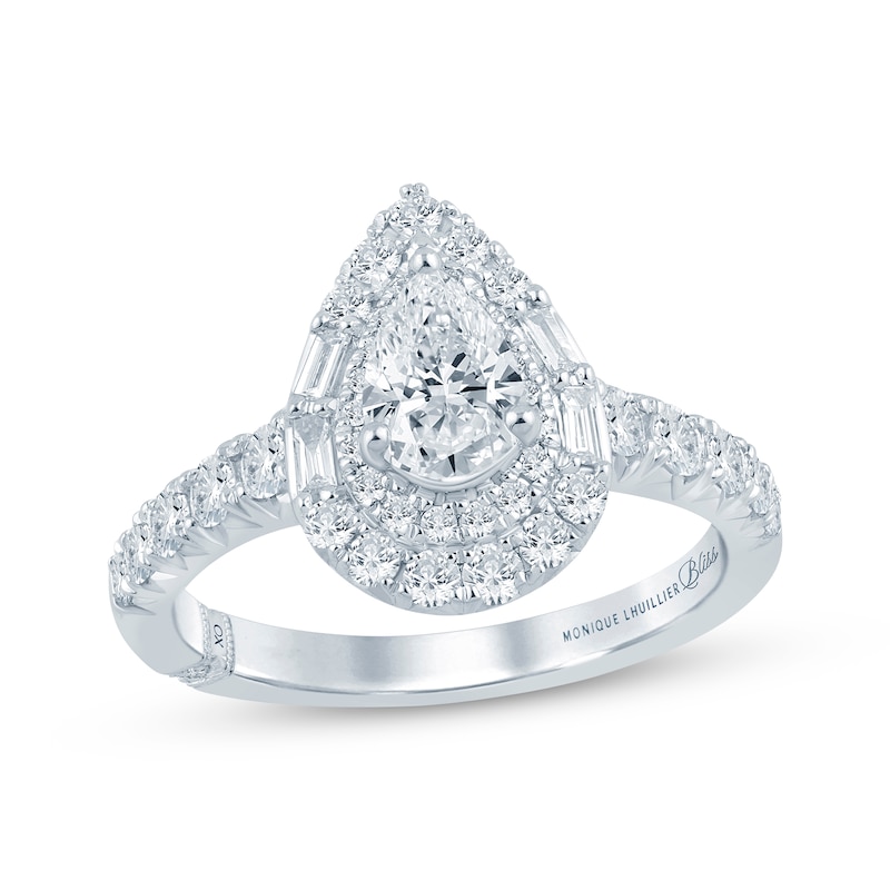 Monique Lhuillier Bliss Pear-Shaped Lab-Created Diamond Engagement Ring 1-1/5 ct tw 18K White Gold