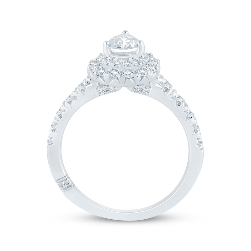 Monique Lhuillier Bliss Pear-Shaped Lab-Created Diamond Engagement Ring 1-1/5 ct tw 18K White Gold