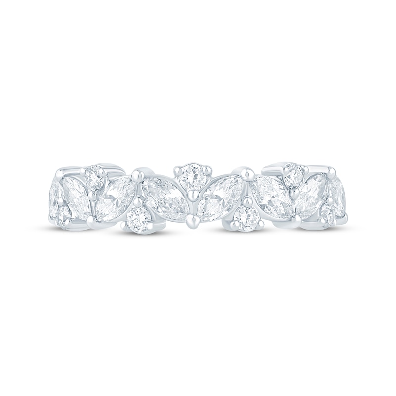Main Image 4 of Monique Lhuillier Bliss Marquise & Round-Cut Lab-Grown Diamond Anniversary Ring 1 ct tw 18K White Gold