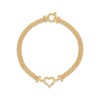 Thumbnail Image 1 of Heart Bismark Chain Bracelet 10.8mm Hollow 10K Yellow Gold 7.5&quot;
