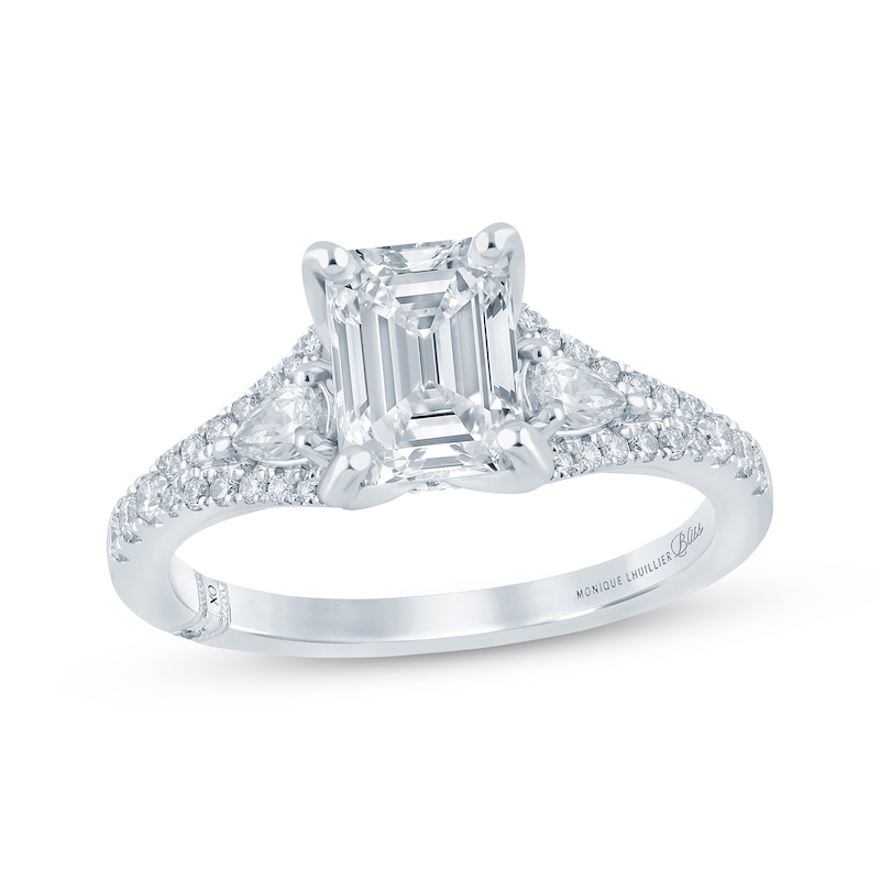 Monique Lhuillier Bliss Emerald-Cut Lab-Created Diamond Engagement Ring 2-1/2 ct tw 18K White Gold