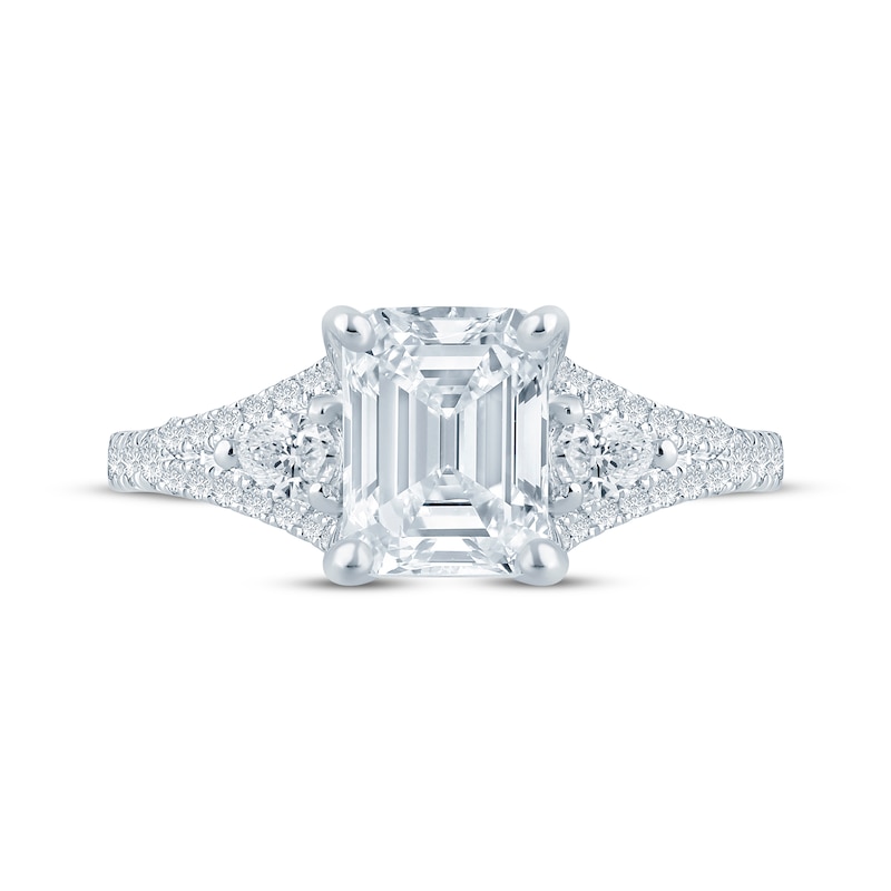 Monique Lhuillier Bliss Emerald-Cut Lab-Created Diamond Engagement Ring 2-1/2 ct tw 18K White Gold
