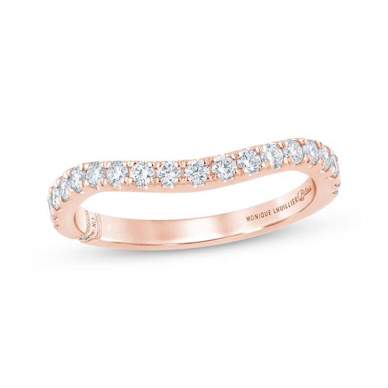 Main Image 1 of Monique Lhuillier Bliss Lab-Grown Diamond Contour Anniversary Ring 1/2 ct tw 18K Rose Gold