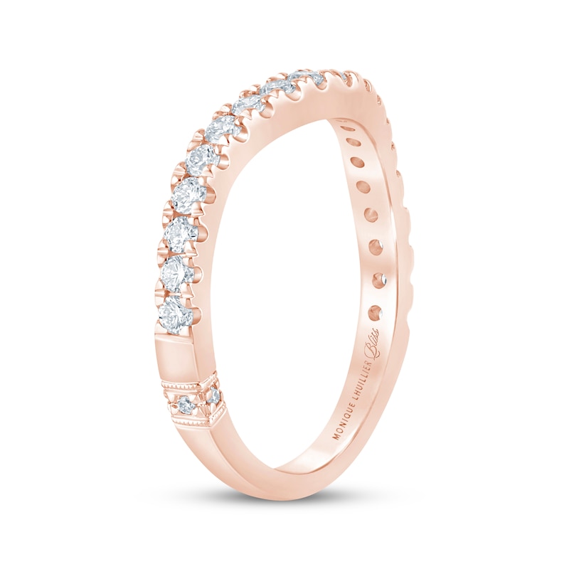 Main Image 2 of Monique Lhuillier Bliss Lab-Grown Diamond Contour Anniversary Ring 1/2 ct tw 18K Rose Gold