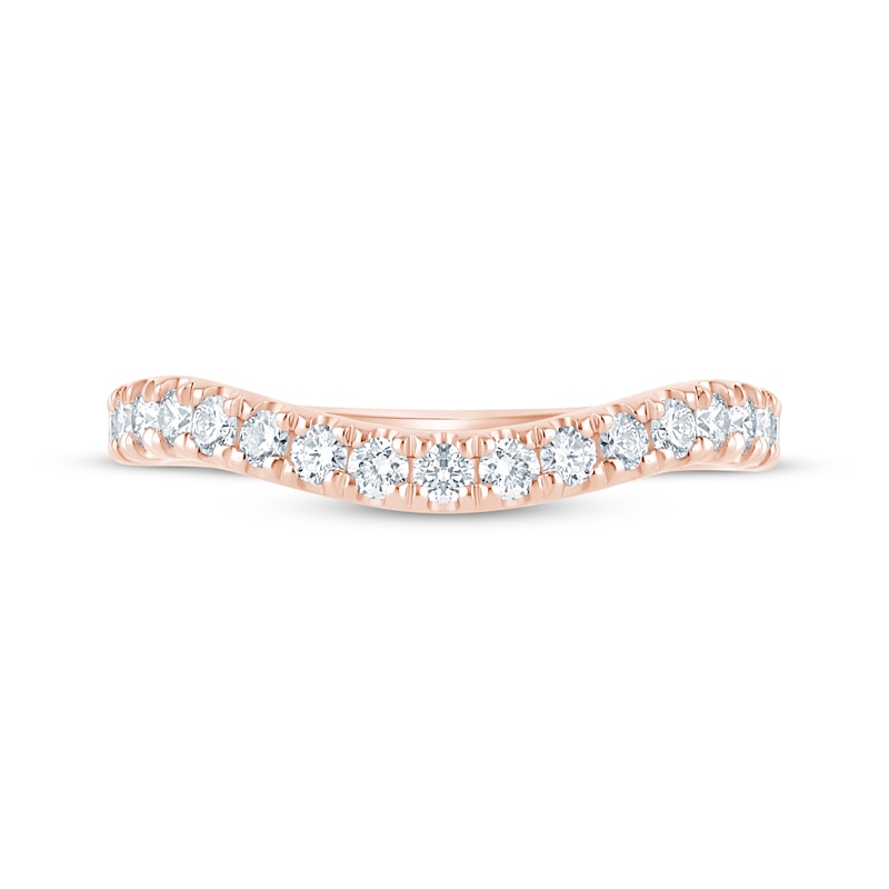 Main Image 4 of Monique Lhuillier Bliss Lab-Grown Diamond Contour Anniversary Ring 1/2 ct tw 18K Rose Gold