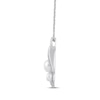 Thumbnail Image 2 of Cultured Pearl Trio & White Lab-Created Sapphire Swirl Necklace Sterling Silver 18"