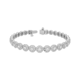 Multi-Diamond Octagon Link Tennis Bracelet 5 ct tw 14K White Gold 7"