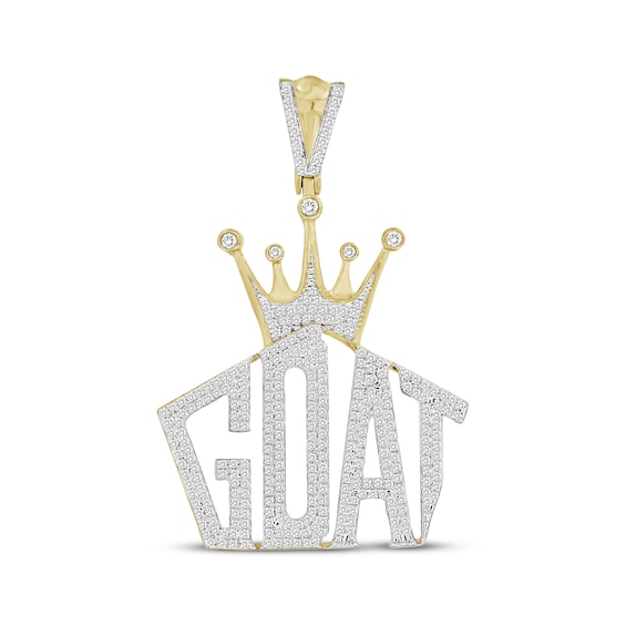 Men's Diamond GOAT with Crown Charm 3/4 ct tw 10K Yellow Gold