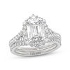 Thumbnail Image 1 of THE LEO Legacy Lab-Grown Diamond Emerald-Cut Halo Bridal Set 2-7/8 ct tw 14K White Gold