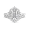 Thumbnail Image 3 of THE LEO Legacy Lab-Grown Diamond Emerald-Cut Halo Bridal Set 2-7/8 ct tw 14K White Gold