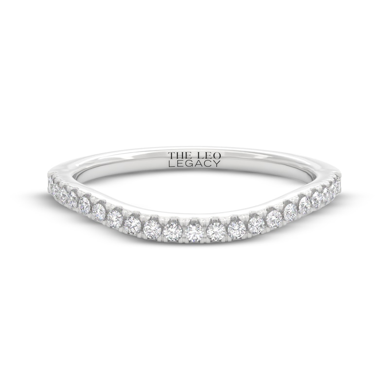 Main Image 9 of THE LEO Legacy Lab-Grown Diamond Contour Wedding Band 1/5 ct tw 14K White Gold