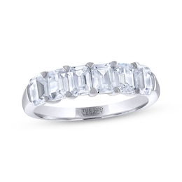 THE LEO Legacy Lab-Grown Diamond Emerald-Cut Anniversary Ring 2 ct tw 14K White Gold