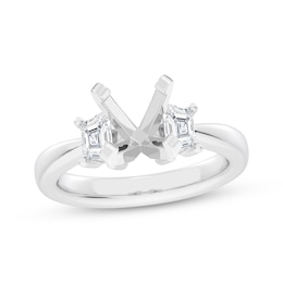 Now + Forever Lab-Grown Diamonds Trapezoid-Cut Engagement Ring Setting 5/8 ct tw 14K White Gold