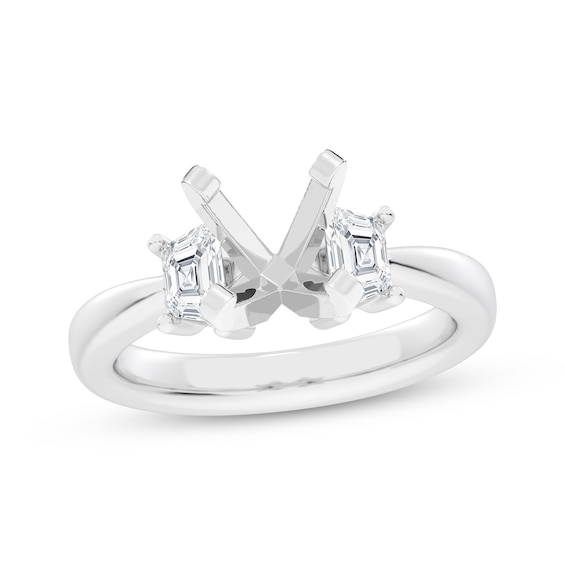 Now + Forever Lab-Grown Diamonds Trapezoid-Cut Engagement Ring Setting 5/8 ct tw 14K White Gold