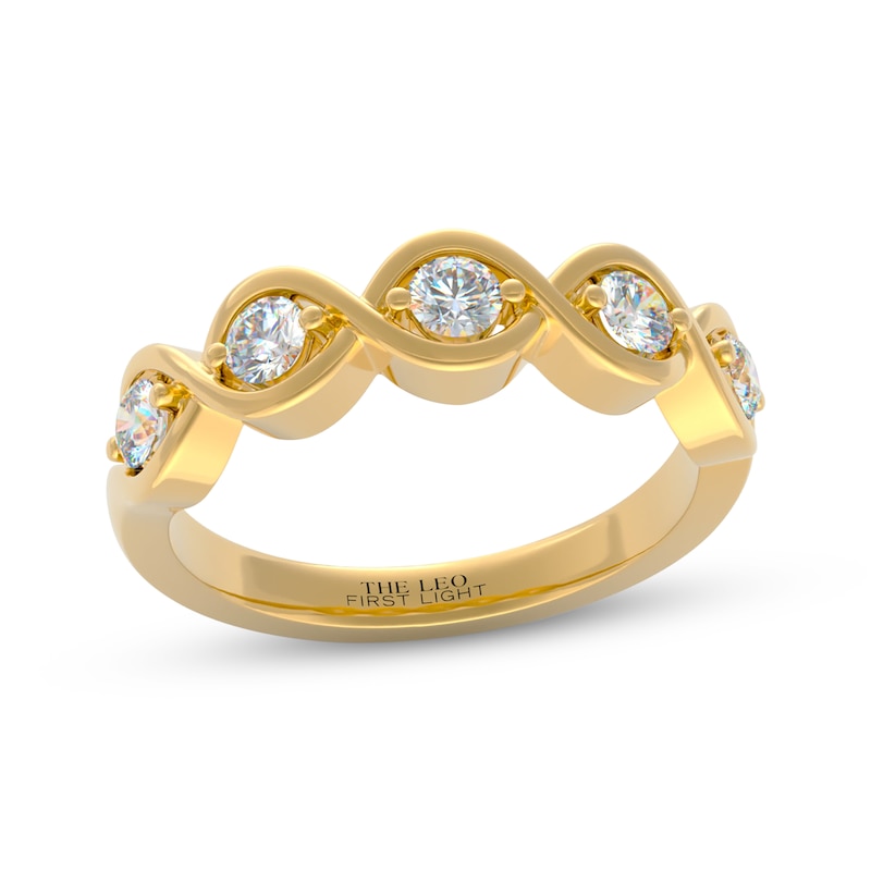 THE LEO First Light Diamond Five-Stone Anniversary Ring 1/2 ct tw 14K Yellow Gold