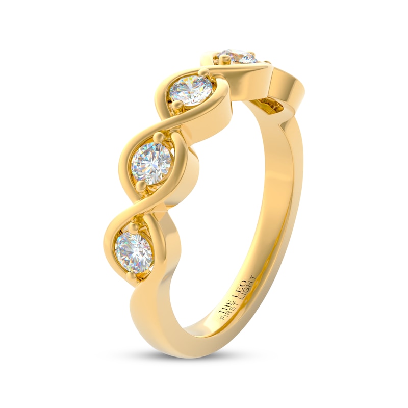 THE LEO First Light Diamond Five-Stone Anniversary Ring 1/2 ct tw 14K Yellow Gold