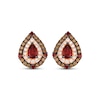 Thumbnail Image 1 of Le Vian Pear-Shaped Garnet Stud Earrings 3/4 ct tw Diamonds 14K Strawberry Gold