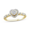 Thumbnail Image 0 of Multi-Diamond Center Heart-Shaped Promise Ring 1/5 ct tw 10K Yellow Gold
