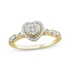 Thumbnail Image 1 of Multi-Diamond Center Heart-Shaped Promise Ring 1/5 ct tw 10K Yellow Gold