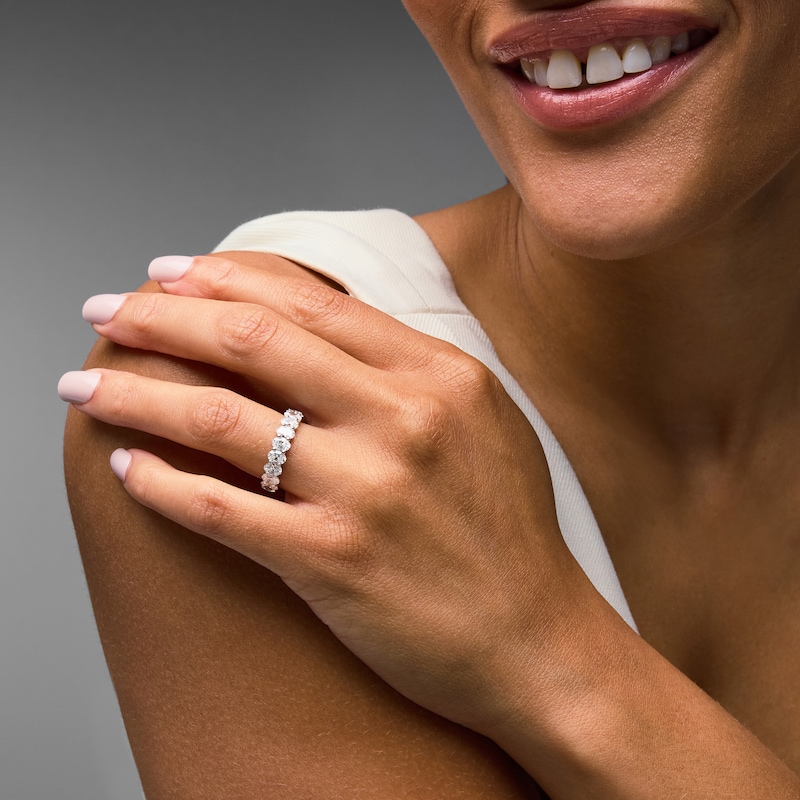 Main Image 4 of Neil Lane Artistry Oval-Cut Lab-Grown Diamond Anniversary Ring 2 ct tw 14K White Gold