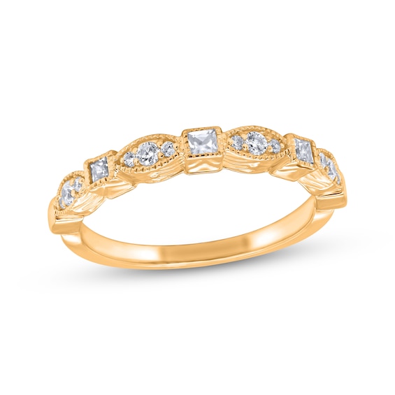 Diamond Vintage-Style Anniversary Ring 1/4 ct tw 14K Yellow Gold