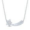 Thumbnail Image 3 of Diamond Accent Shooting Star Bar Necklace Sterling Silver 18"