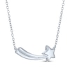 Thumbnail Image 4 of Diamond Accent Shooting Star Bar Necklace Sterling Silver 18"