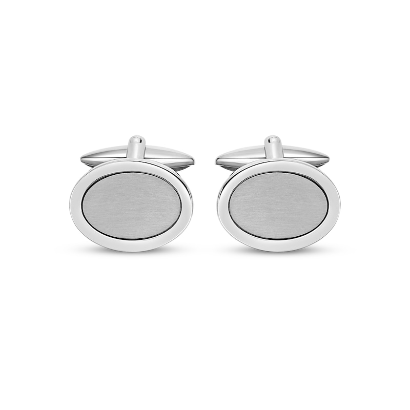 Main Image 2 of Multi-Finish Oval Cufflinks Stainless Steel