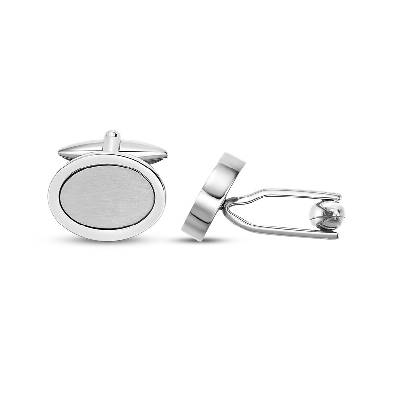 Main Image 3 of Multi-Finish Oval Cufflinks Stainless Steel
