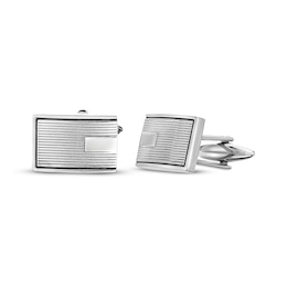 Textured Rectangle Cufflinks Stainless Steel