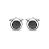 Thumbnail Image 2 of Black Carbon Fiber Circular Cufflinks Stainless Steel