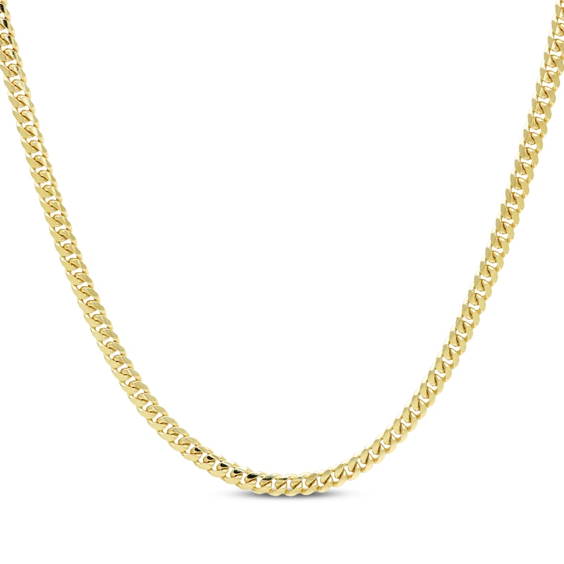 Main Image 1 of Cuban Curb Chain Necklace 3.3mm Solid 14K Yellow Gold 20&quot;