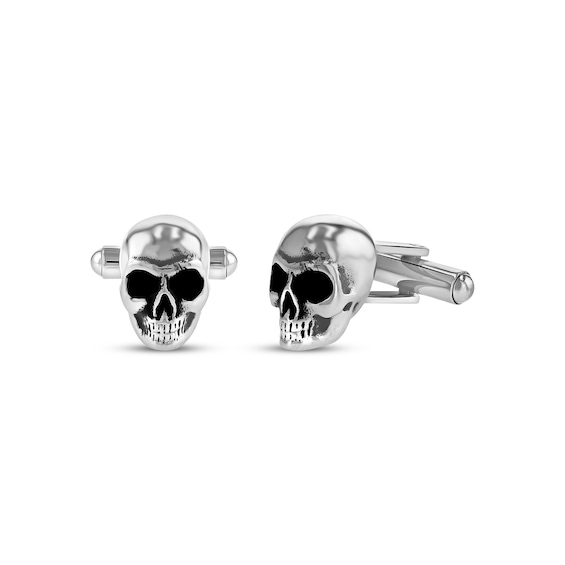 Skull Cufflinks Stainless Steel & Black Ion Plating