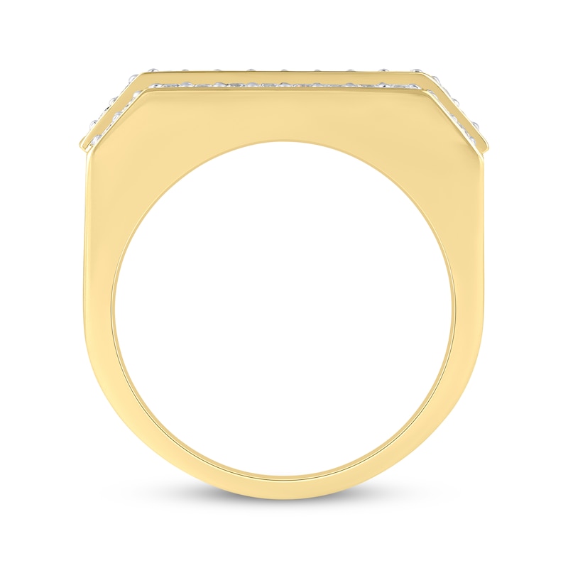 Main Image 3 of Men's Diamond Multi-Row Angled Ring 2 ct tw 10K Yellow Gold