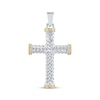 Thumbnail Image 1 of Diamond Textured Cross Charm 1/4 ct tw 10K Two-Tone Gold