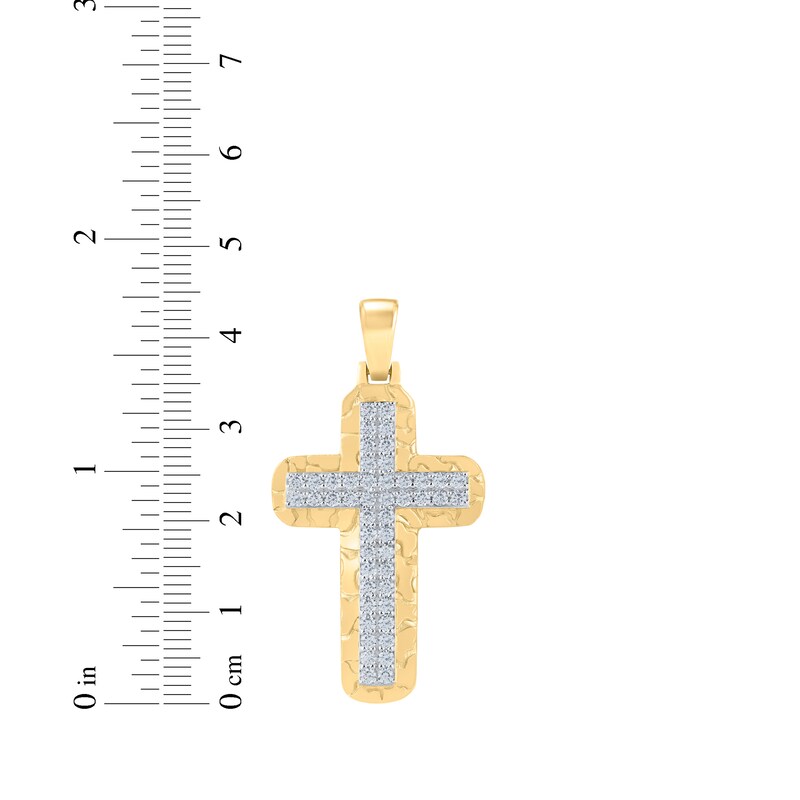 Main Image 4 of Diamond & Nugget Cross Charm 1 ct tw 10K Yellow Gold