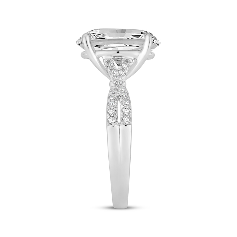 Main Image 2 of Lab-Grown Diamonds Oval-Cut Twist Shank Engagement Ring 4-1/4 ct tw 14K White Gold