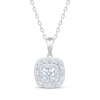 Thumbnail Image 1 of KAY Lab-Grown Diamonds Double Cushion Halo Necklace 1/2 ct tw 10K White Gold 18&quot;