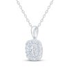 Thumbnail Image 2 of KAY Lab-Grown Diamonds Double Cushion Halo Necklace 1/2 ct tw 10K White Gold 18&quot;