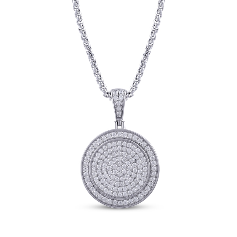 Main Image 1 of KAY Lab-Grown Diamonds Men's Circle Necklace 1 ct tw Sterling Silver 22&quot;